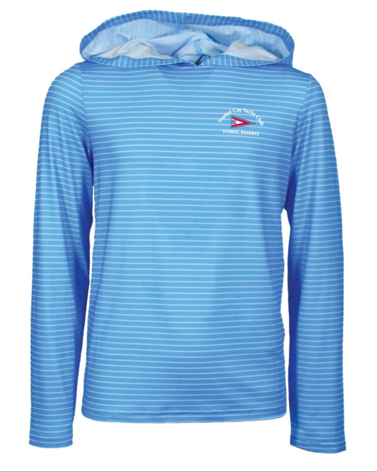 Youth Hooded Pullover Blue Stripe L